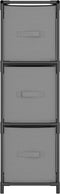 vidaXL - Opbergkast - met - 3 - stoffen - lades - 34x34x101 - cm - staal - grijs