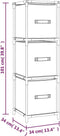 vidaXL - Opbergkast - met - 3 - stoffen - lades - 34x34x101 - cm - staal - grijs