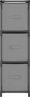 vidaXL - Opbergkast - met - 3 - stoffen - lades - 34x34x101 - cm - staal - grijs
