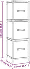 vidaXL - Opbergkast - met - 3 - stoffen - lades - 34x34x101 - cm - staal - grijs