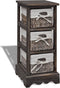 vidaXL - Opbergkast - met - 3 - weefmanden - hout - bruin