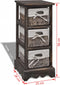 vidaXL - Opbergkast - met - 3 - weefmanden - hout - bruin