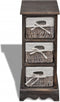 vidaXL - Opbergkast - met - 3 - weefmanden - hout - bruin