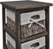 vidaXL - Opbergkast - met - 3 - weefmanden - hout - bruin