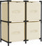 vidaXL - Opbergkast - met - 4 - stoffen - manden - 63x30x71 - cm - staal - crèmekleurig