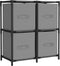 vidaXL - Opbergkast - met - 4 - stoffen - manden - 63x30x71 - cm - staal - grijs