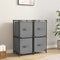 vidaXL - Opbergkast - met - 4 - stoffen - manden - 63x30x71 - cm - staal - grijs