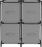 vidaXL - Opbergkast - met - 4 - stoffen - manden - 63x30x71 - cm - staal - grijs