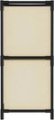 vidaXL - Opbergkast - met - 4 - stoffen - manden - 63x30x71 - cm - staal - crèmekleurig