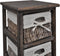 vidaXL - Opbergkast - met - 5 - weefmanden - hout - bruin