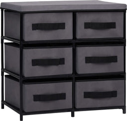 vidaXL - Opbergkast - met - 6 - lades - 55x29x55 - cm - staal - grijs