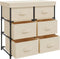 vidaXL - Opbergkast - met - 6 - lades - 55x29x55 - cm - staal - crèmekleurig