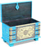 vidaXL - Opbergkist - 80x40x45 - cm - mangohout - blauw