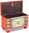 vidaXL - Opbergkist - 80x40x45 - cm - mangohout - rood