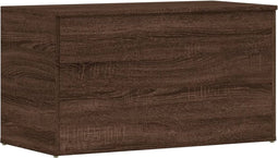 vidaXL - Opbergkist - 84x42x46 - cm - bewerkt - hout - bruin - eikenkleur