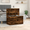 vidaXL - Opbergkist - 84x42x46 - cm - bewerkt - hout - gerookt - eikenkleurig
