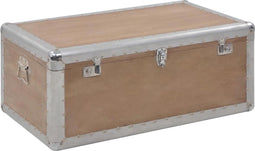 vidaXL - Opbergkist - 91x52x40 - cm - massief - vurenhout - bruin