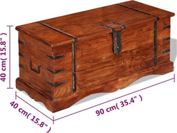 vidaXL - Opbergkist - massief - hout