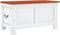 vidaXL - Opbergkist - met - deksel - massief - acaciahout - bruin - en - wit