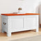 vidaXL - Opbergkist - met - deksel - massief - acaciahout - bruin - en - wit