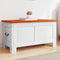 vidaXL - Opbergkist - met - deksel - massief - acaciahout - bruin - en - wit