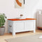vidaXL - Opbergkist - met - deksel - massief - acaciahout - bruin - en - wit
