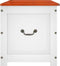 vidaXL - Opbergkist - met - deksel - massief - acaciahout - bruin - en - wit