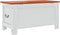 vidaXL - Opbergkist - met - deksel - massief - acaciahout - bruin - en - wit