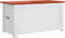 vidaXL - Opbergkist - met - deksel - massief - acaciahout - bruin - en - wit