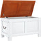 vidaXL - Opbergkist - met - deksel - massief - acaciahout - bruin - en - wit