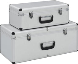 vidaXL - Opbergkoffers - 2 - st - aluminium - zilverkleurig