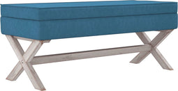 vidaXL - Opbergkruk - 110x45x49 - cm - fluweel - blauw