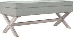 vidaXL - Opbergkruk - 110x45x49 - cm - fluweel - lichtgrijs