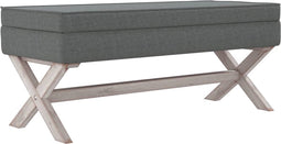 vidaXL - Opbergkruk - 110x45x49 - cm - stof - donkergrijs