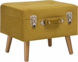 vidaXL - Opbergkruk - 40 - cm - fluweel - mosterdgeel