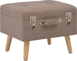 vidaXL - Opbergkruk - 40 - cm - stof - bruin