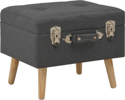 vidaXL - Opbergkruk - 40 - cm - stof - donkergrijs