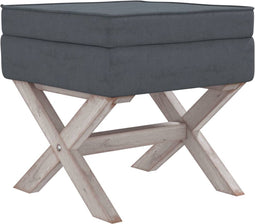 vidaXL - Opbergkruk - 45x45x49 - cm - fluweel - donkergrijs