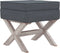 vidaXL - Opbergkruk - 45x45x49 - cm - fluweel - donkergrijs