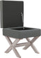 vidaXL - Opbergkruk - 45x45x49 - cm - stof - donkergrijs