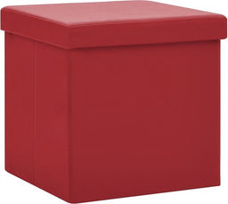 vidaXL - Opbergkruk - inklaapbaar - PVC - wijnrood