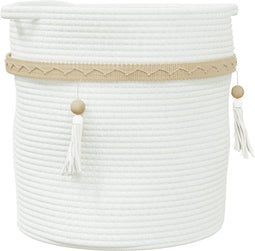 vidaXL - Opbergmand - Ø - 38x36 - cm - katoen - wit