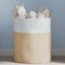 vidaXL - Opbergmand - Ø - 38x46 - cm - katoen - beige - en - wit