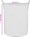 vidaXL - Opbergmand - Ø - 38x46 - cm - katoen - beige - en - wit
