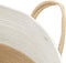 vidaXL - Opbergmand - Ø - 38x46 - cm - katoen - beige - en - wit