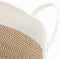 vidaXL - Opbergmand - Ø - 38x46 - cm - katoen - bruin - en - wit