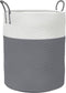vidaXL - Opbergmand - Ø - 38x46 - cm - katoen - grijs - en - wit