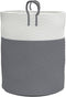 vidaXL - Opbergmand - Ø - 38x46 - cm - katoen - grijs - en - wit