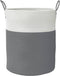 vidaXL - Opbergmand - Ø - 38x46 - cm - katoen - grijs - en - wit
