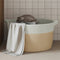 vidaXL - Opbergmand - Ø - 40x25 - cm - katoen - beige - en - wit